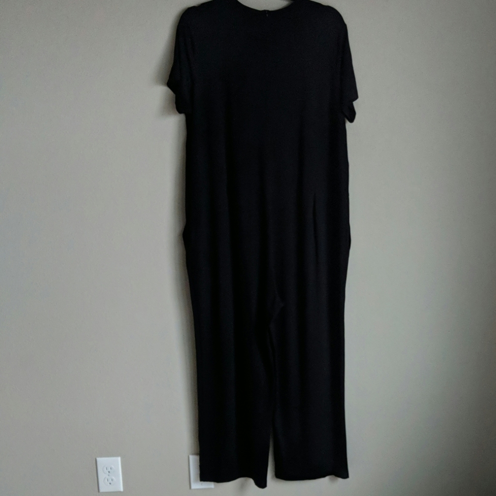 Eileen Fisher Black Short-Sleeve Jumpsuit - Picture 5 of 5